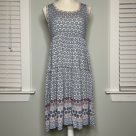 Max Studio Other - Max Studio Tank Dress Size Small Blue Pink Floral Boho Summer Sleeveless Dress